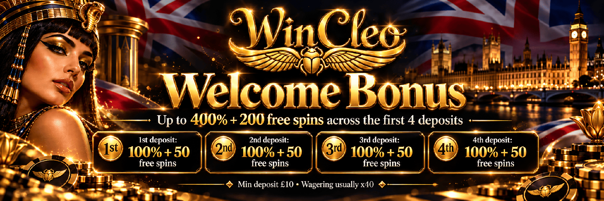 WinCleo Casino Welcome Bonus
